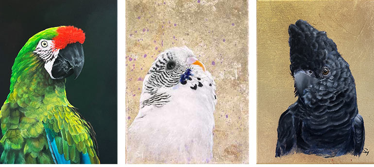 Kakadu Cockatoo Parrot Wall Art Bird painting Leinwandbild
