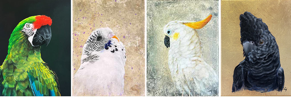 Kakadu Cockatoo Parrot Wall Art Bird painting Leinwandbild