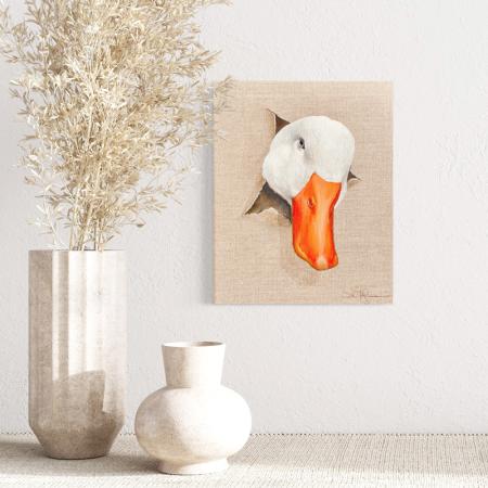 Goose original acrylic farm animal painting