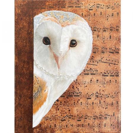 Barn owl original acrylic bird painting