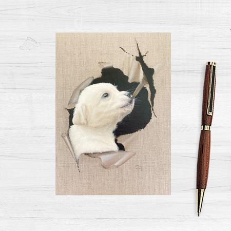 Postkarte Golden Retriever Welpe