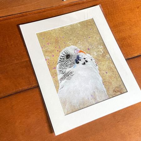 Wanddeko Kunstdruck Wellensittich