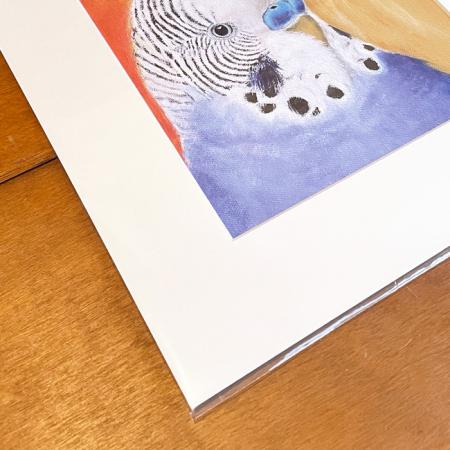 Wanddeko Kunstdruck blauer Wellensittich, Welli