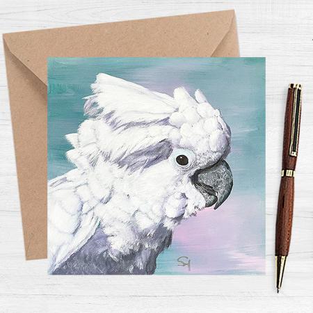 Long-tailed tit greeting card