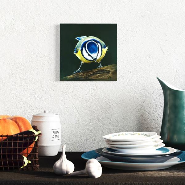 Blue tit original acrylic bird painting