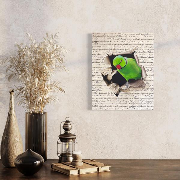 Ring-necked parakeet original acrylic bird painting