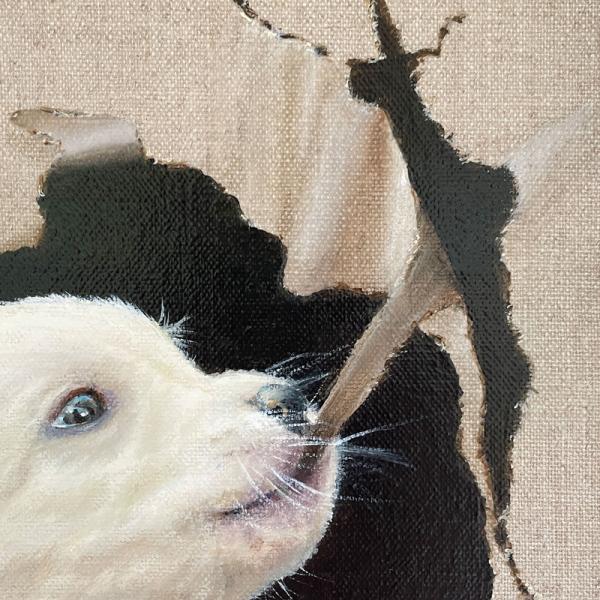 Golden Retriever Welpe. Acrylgemälde